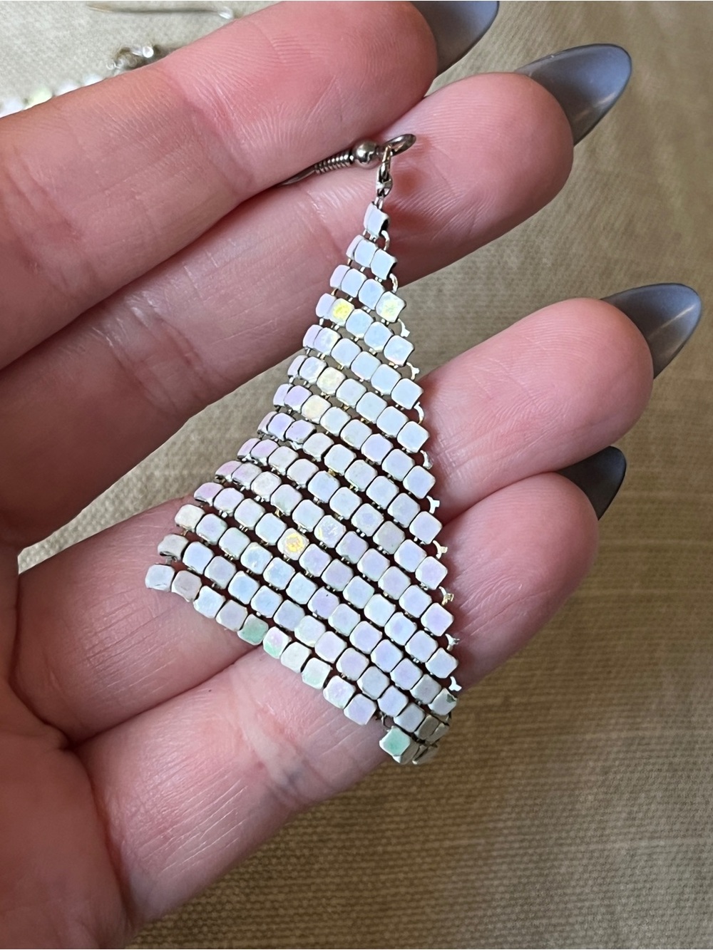 Vintage triangular metallic earrings